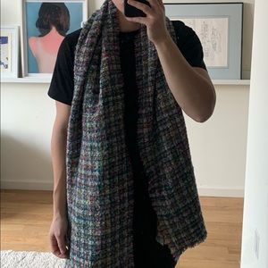 Anthropologie Plaid Tweed Scarf (Reversible)